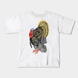 Turkey bird art Kids T-Shirt